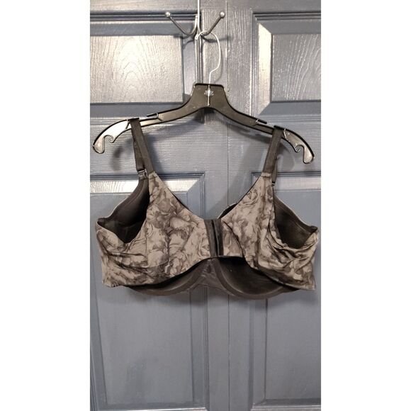 Torrid Curve Underwire Charcoal Floral Design Bra 46DD - Picture 3 of 4